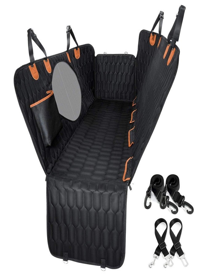 OKMEE Dog Car Seat Cover 100% Waterproof, Scratchproof Dog Seat Cover with Mesh Window, 2 Seat Belts and a Pocket, Durable Nonslip Car Seat Cover for Dogs Back Seat, SUVs and Trucks - Image 1
